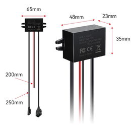 Měnič napětí 12-24/5-12V, 3A USB-C QC3.0 samice + USB-A