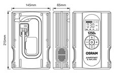 OSRAM Startovací zdroj (JumpStarter) s kompresorem 12000mAh / 300A / 1250A, 12V