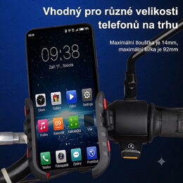 Univerzální držák telefonu na kolo, motocykl