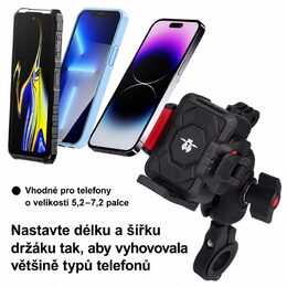 Univerzální držák telefonu + kameru, antivibrační na kolo, motocykl
