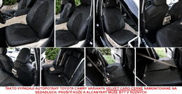 Autopotahy na míru TOYOTA CAMRY VI, XV70, od r. 2017-2024, AUTHENTIC VELVET CARO černé