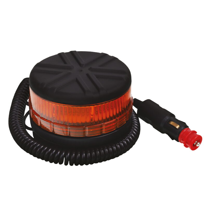 LED maják oranžový 12/24V 8LED magnet, ECE R10 108x60mm