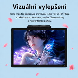 Stropní LCD monitor 21,5" s fixním držákem, 2x RCA Video + 1x HDMI, černý