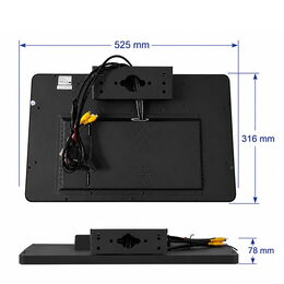 Stropní LCD monitor 21,5" s fixním držákem, 2x RCA Video + 1x HDMI, černý
