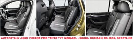 Autopotahy ŠKODA KODIAQ II RS, SPORTLINE, 5M. od 2024, AUTHENTIC LEATHER VELVET černo šedý