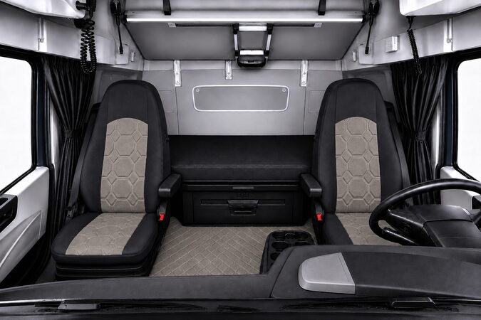 Autopotahy na míru MERCEDES ACTROS MP5 TRUCK, od r. 2019, STYLE béžovošedé