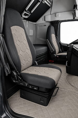 Autopotahy na míru MERCEDES ACTROS MP5 TRUCK, od r. 2019, STYLE béžovošedé