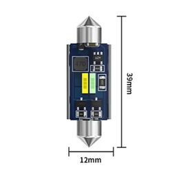 LED sufit (39mm) bílá, 12V, 2LED/CSP1860 CAN-Bus, bílá+modrá