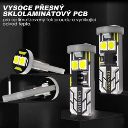LED T10 bílá, 10-35V, 6LED/3030SMD CAN-Bus
