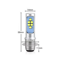 LED P15D bílá, 12V, motocyklová
