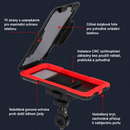 Univerzální voděodlný držák telefonu na kolo, motocykl