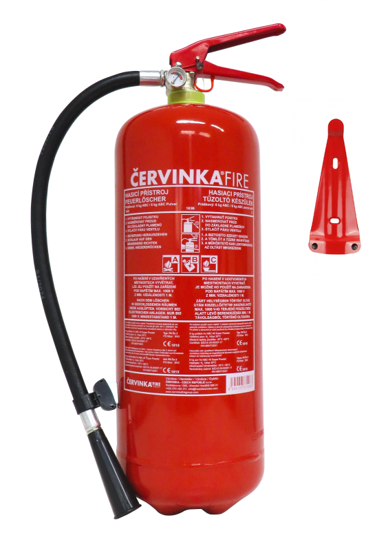 Hasící přístroj do auta 6kg práškový s tlakoměrem 34A/183B/C