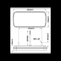 Sdružené zadní LED světlo 220x100x30mm, 24LED, ECE R10 R148 R150, IP67