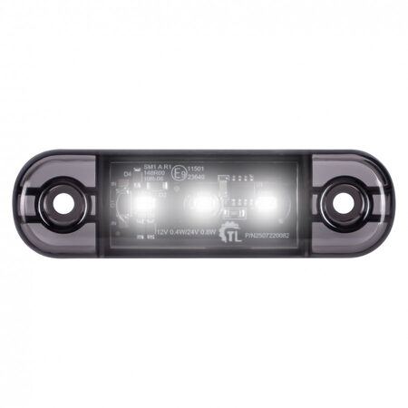 LED poziční světlo bílé 84x24x11mm 3LED 12/24V ECE R10 R148