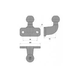 Koule na tažné zařízení 130x75mm 3500kg černá - 50mm Homologace