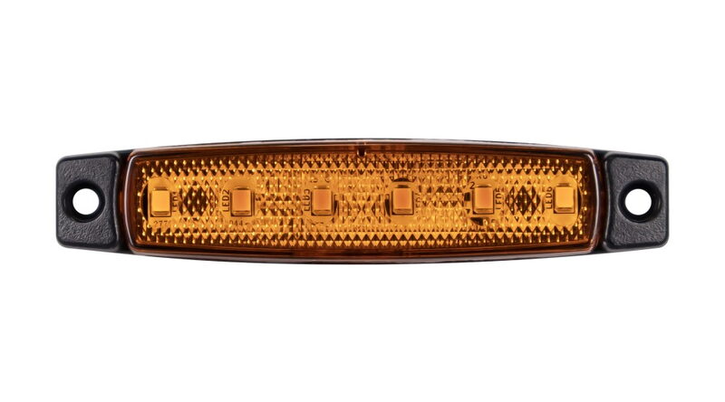 LED poziční světlo oranžové 96x20x16mm 6LED 12/24V ECE R10 R148