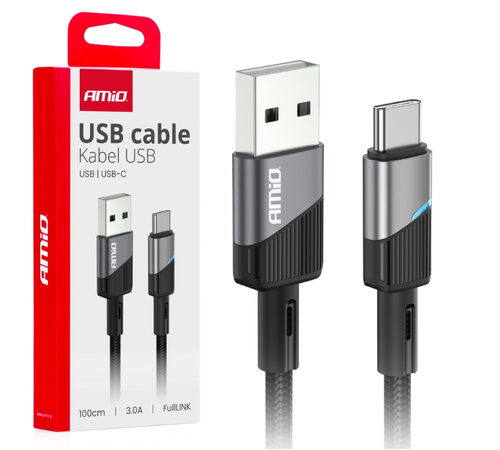 Kabel USB-A -> USB-C 3A 100cm