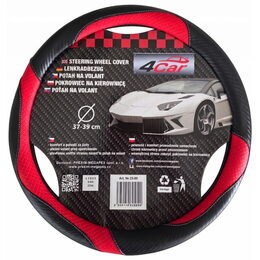 Potah na volant imitace carbonu černo-červený 37-39cm