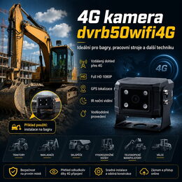 Full HD kamera pro těžkou techniku, 4G, GPS