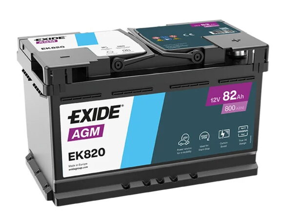Autobaterie EXIDE START-STOP AGM 82Ah 12V 800A