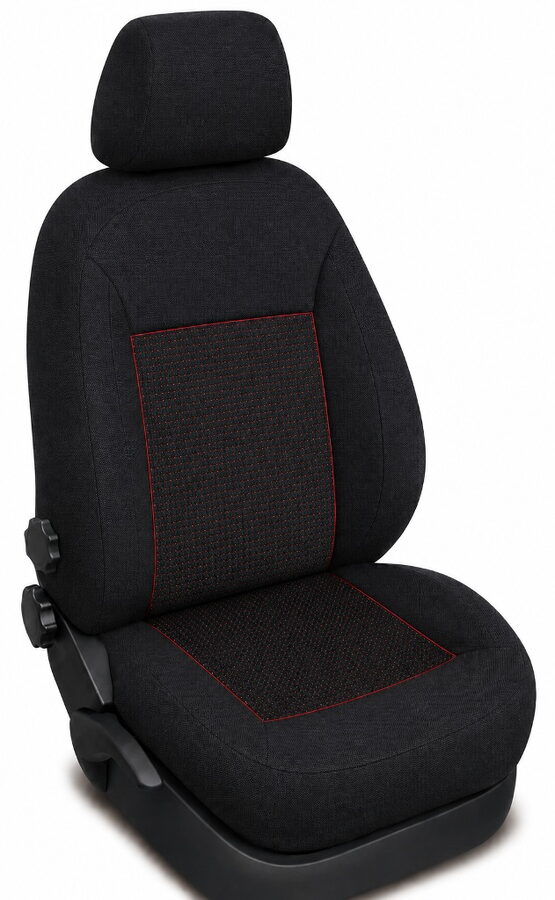 Autopotahy Škoda Roomster 2006–2015 – Authentic Premium žakar červený
