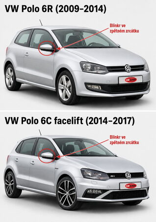 LEDM dynamické blinkry VW Polo 6R/6C