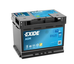 Autobaterie EXIDE START-STOP AGM, 62Ah, 12V, EK620