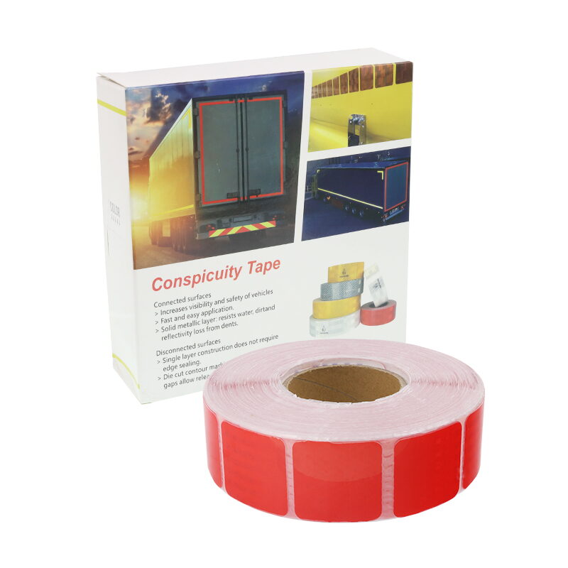 Samolepící reflexní páska dělená 50m x 5cm červená ECE R104