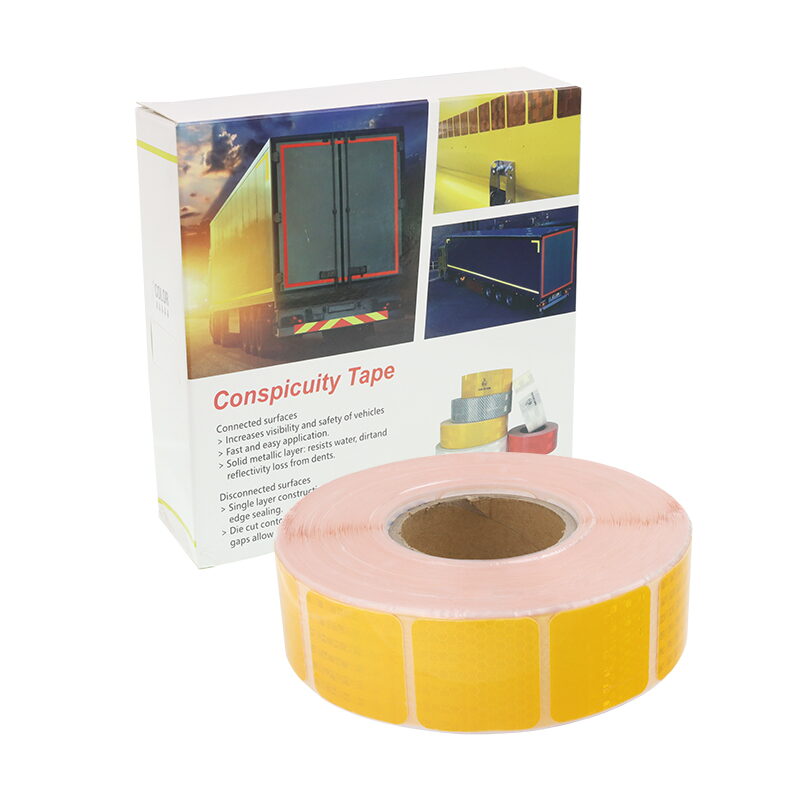 Samolepící reflexní páska dělená 50m x 5cm žlutá ECE R104