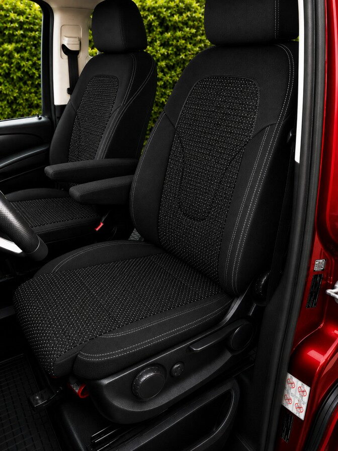 Autopotahy na míru MERCEDES V-KLASSE, 2 MÍSTA, od 2014 do dnes, AUTHENTIC DOBLO žakar audi