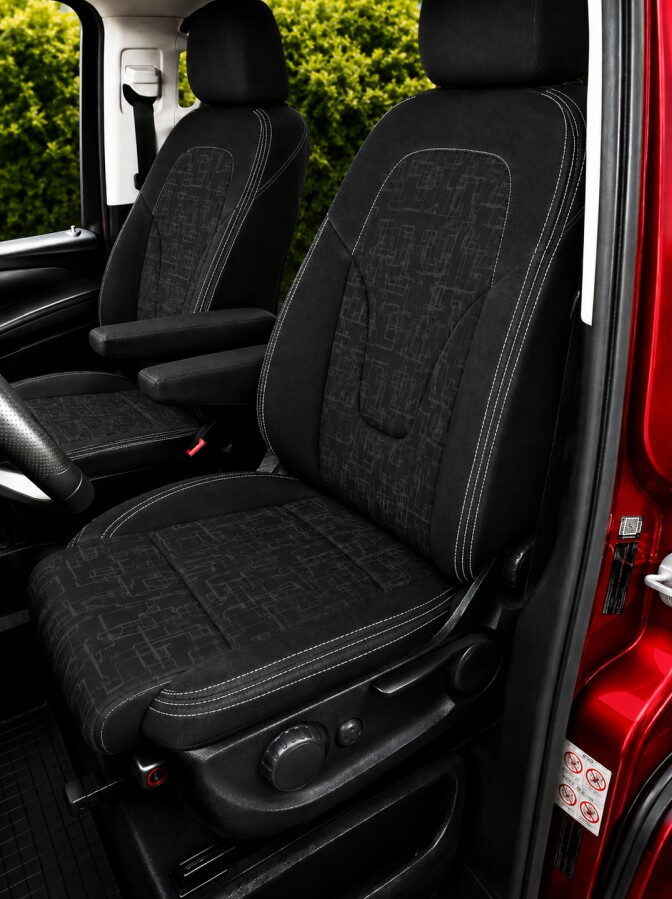 Autopotahy na míru MERCEDES V-KLASSE, 2 M., od 2014 do dnes, AUTHENTIC DOBLO matrix černý