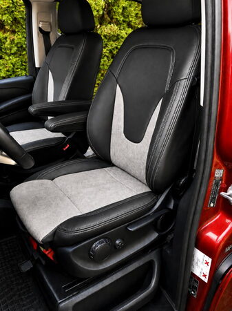 Autopotahy na míru VOLKSWAGEN CRAFTER II, 2 MÍSTA, od r. 2017 AUTHENTIC VELVET šedé