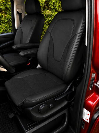 Autopotahy na míru VOLKSWAGEN CRAFTER II, 2 MÍSTA, od r. 2017 AUTHENTIC VELVET černé