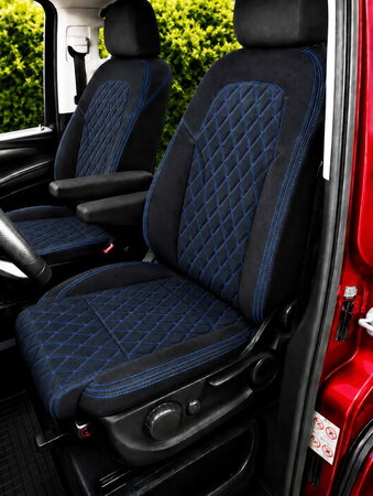 Autopotahy na míru VOLKSWAGEN CRAFTER II, 5 MÍST, od r. 2017 AUTHENTIC CARO modré