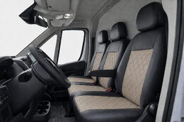Autopotahy Citroen Jumper II, 3 M., od r. 2006, a FL od r. 2016, ekokůže CARO tmavobéžové