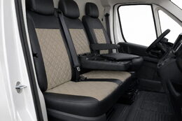 Autopotahy Citroen Jumper II, 3 M., od r. 2006, a FL od r. 2016, ekokůže CARO tmavobéžové