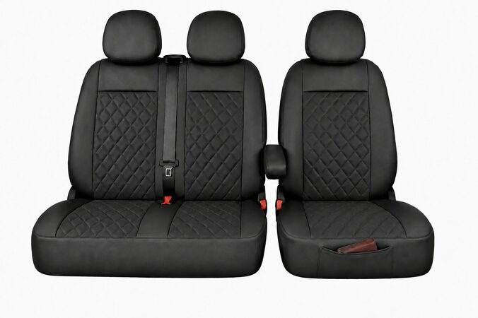 Autopotahy Citroen Jumper II, 3 místný, od r. 2006, a FL od r. 2016, ekokůže CARO černé