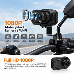 Motocyklová FULL HD, WiFi kamera, IP66