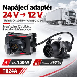 Napájecí adaptér 24V-12V 15pin(ISO12098) - 7pin