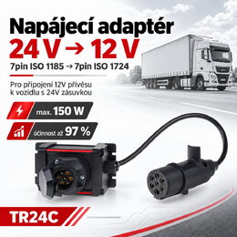 Napájecí adaptér 24V-12V 7pin(ISO1185) - 7pin