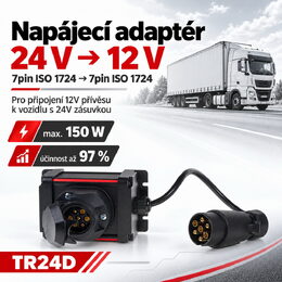 Napájecí adaptér 24V-12V 7pin(ISO1724) - 7pin
