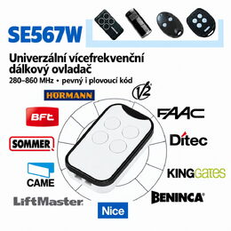 Univerzální dálkový ovladač 280-860MHz, pevný i plovoucí kód
