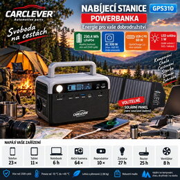 Nabíjecí stanice CARCLEVER - powerbanka, 230,4 Wh, AC-300W