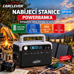 Nabíjecí stanice CARCLEVER - powerbanka, 230,4 Wh, AC-300W