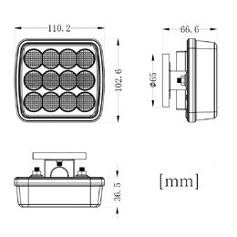 Výstražné LED světlo vnější oranžové do CL zásuvky , 12-24V 12LED 5W Homologace