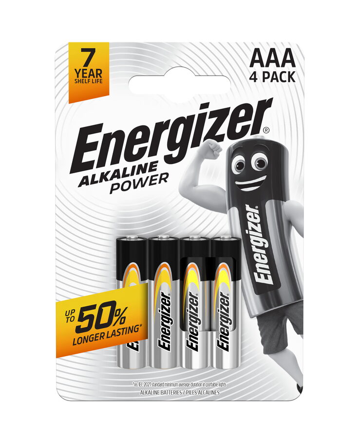Mikrotužkové baterie ENERGIZER Alkaline power LR03 AAA - 4ks