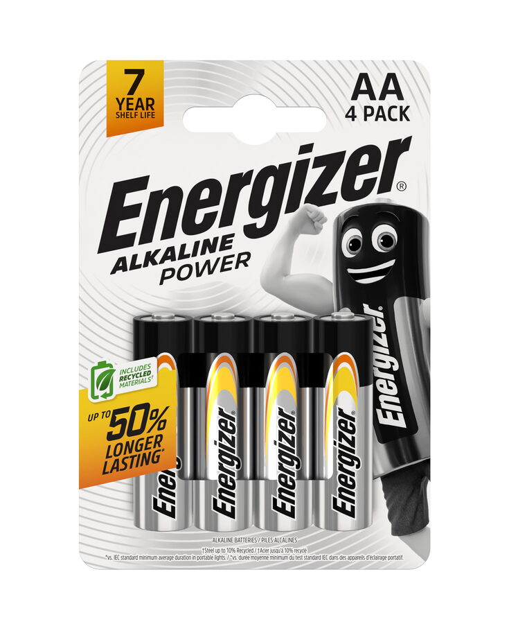 Tužkové baterie ENERGIZER Alkaline power LR6 AA - 4ks