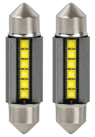 LED žárovky sufit 39mm C5W C10 bílá, 6SMD 2525, Canbus, 12/24V