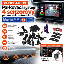 Parkovací systém 4 senzorový pro autorádia se systémem Android