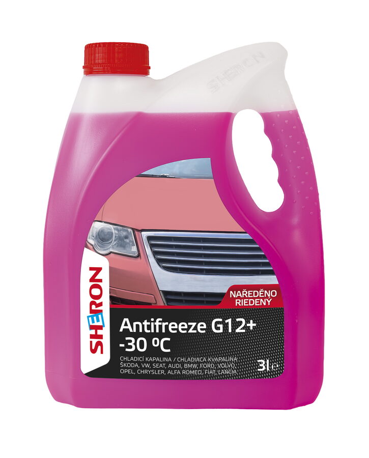 Chladicí kapalina SHERON Antifreeze G12+ naředěno -30 °C 3 lt SHERON
